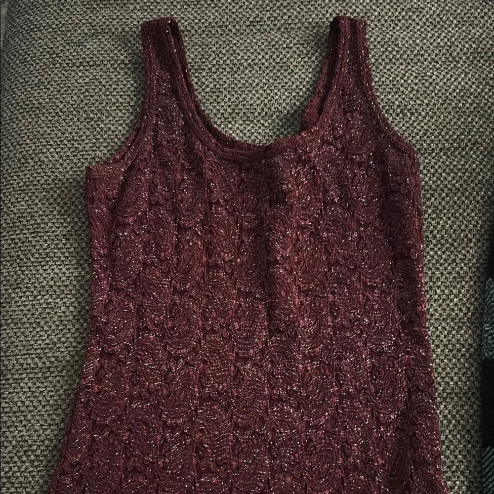 BKE Red Fitted Ribbed Tank Top - Picture 1 of 6
